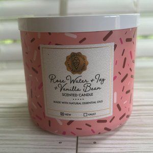 Bath & Body Works 3-Wick Candle - Rose Water + Ivy + Vanilla Bean